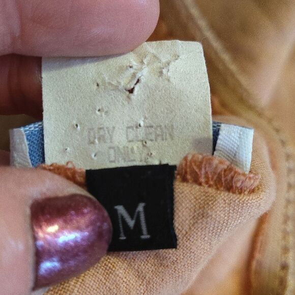 VTG Odille Anthropologie Beige Pull On 100% Linen Midi Skirt Size Medium - Picture 12 of 16